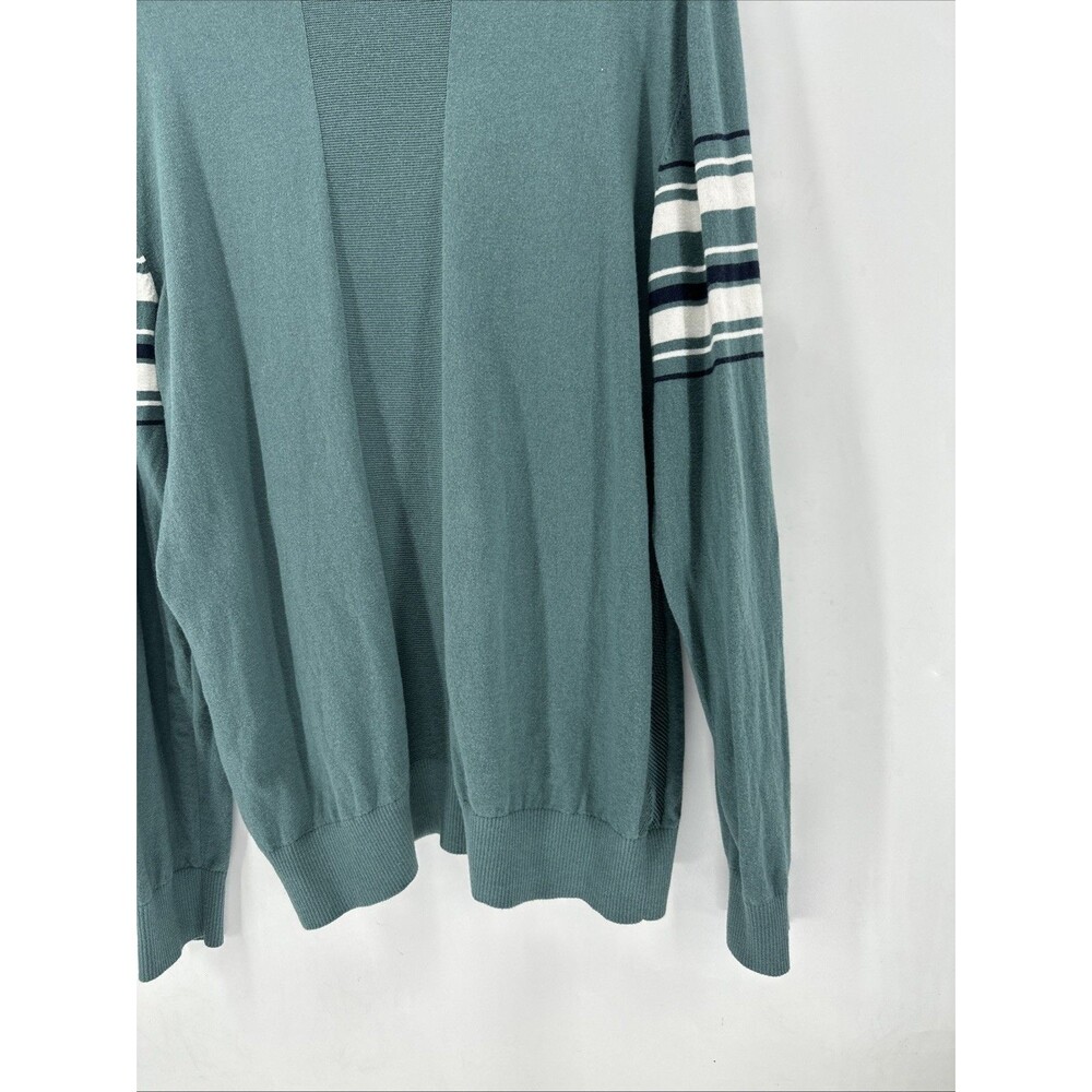 AG Green Label Men’s V-Neck Cotton Cashmere Striped Sweater Sz XXL - Picture 10 of 10